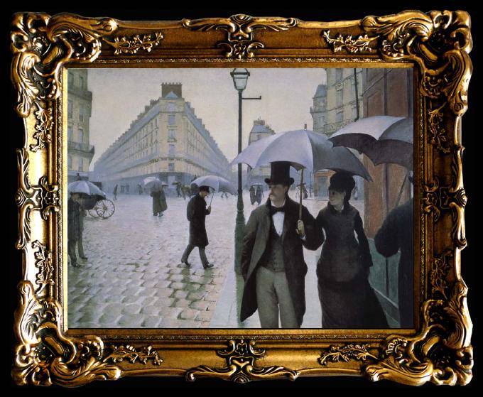 framed  Gustave Caillebotte Rainy day in Paris, Ta017